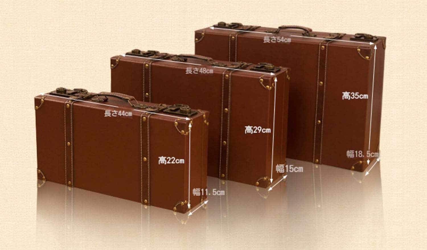ヴィンテージ レザー トランクケース XL 大容量 収納ボックス 取っ手